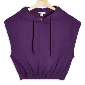 TOPSHOP Sleeveless Hoodie — Size 6, Purple